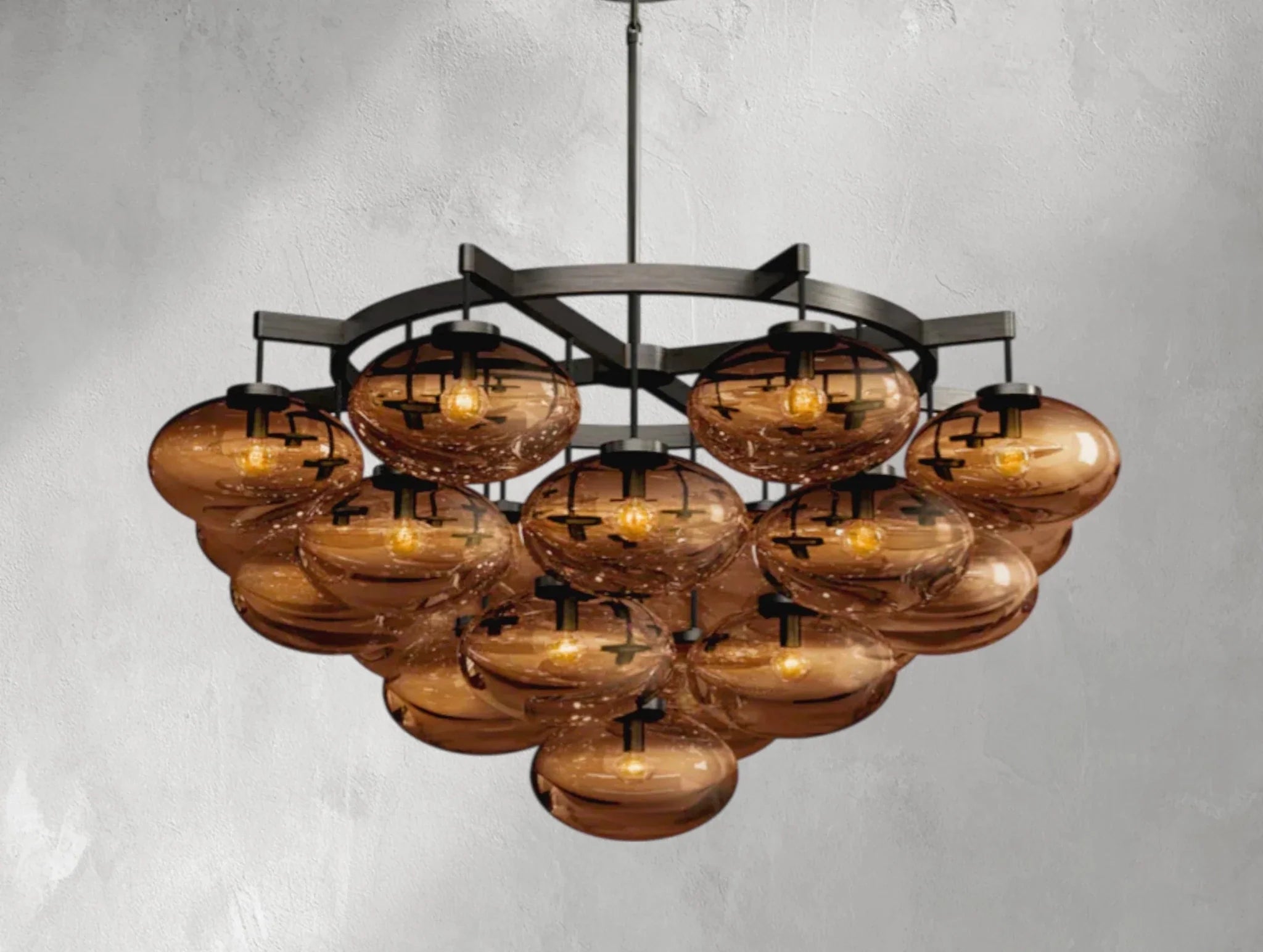 Cebret Glass Round Chandelier - Cyran Lamps