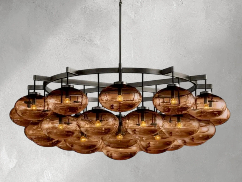 Cebret Glass Round Chandelier - Cyran Lamps