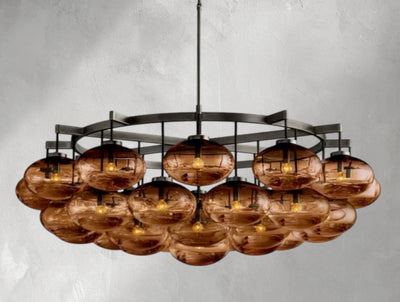 Cebret Glass Round Chandelier - Cyran Lamps