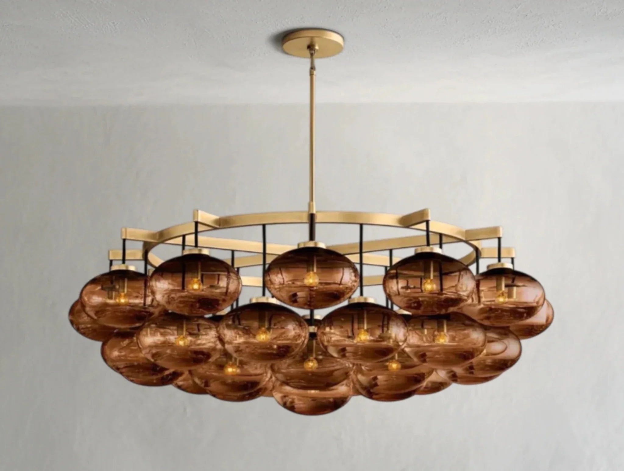 Cebret Glass Round Chandelier - Cyran Lamps
