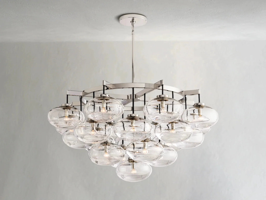 Cebret Glass Round Chandelier - Cyran Lamps