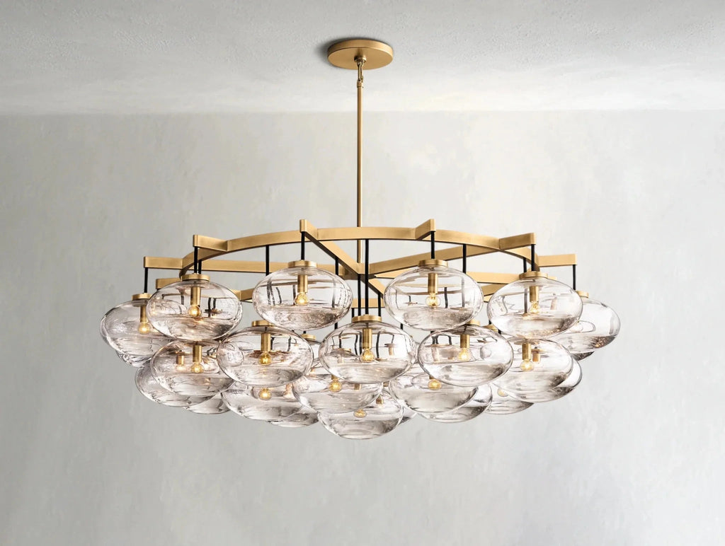 Cebret Glass Round Chandelier - Cyran Lamps