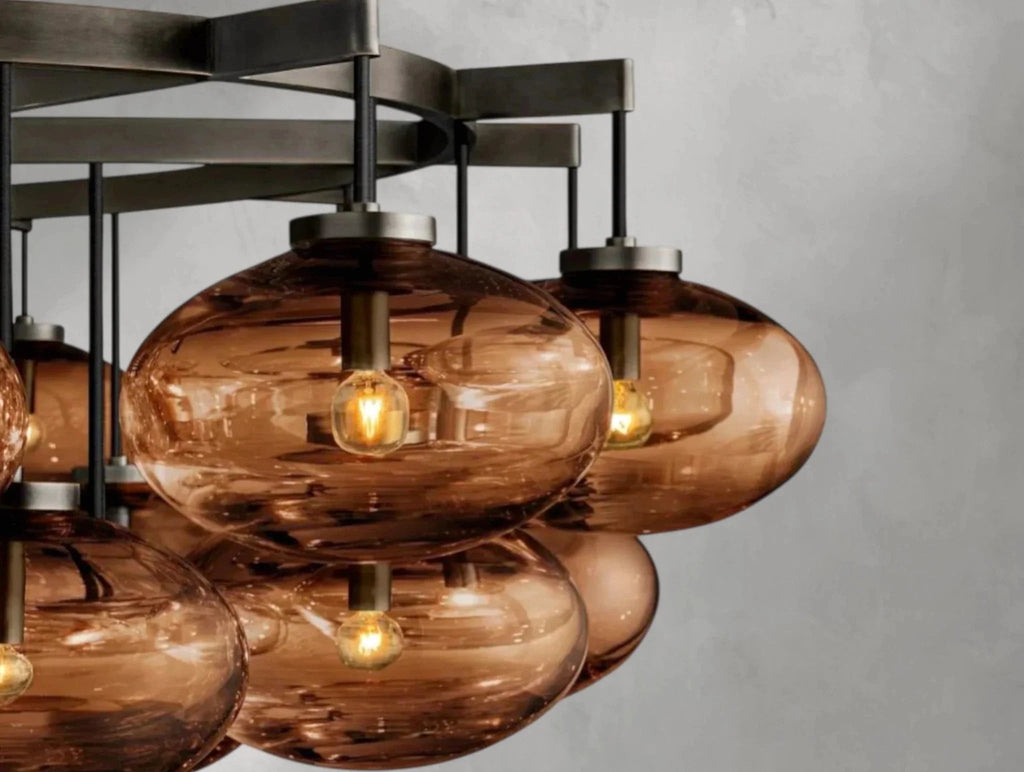 Cebret Glass Round Chandelier - Cyran Lamps