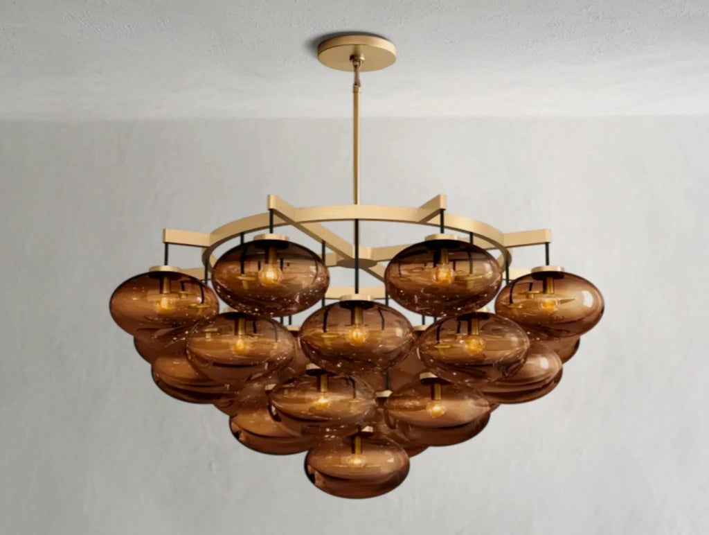 Cebret Glass Round Chandelier - Cyran Lamps