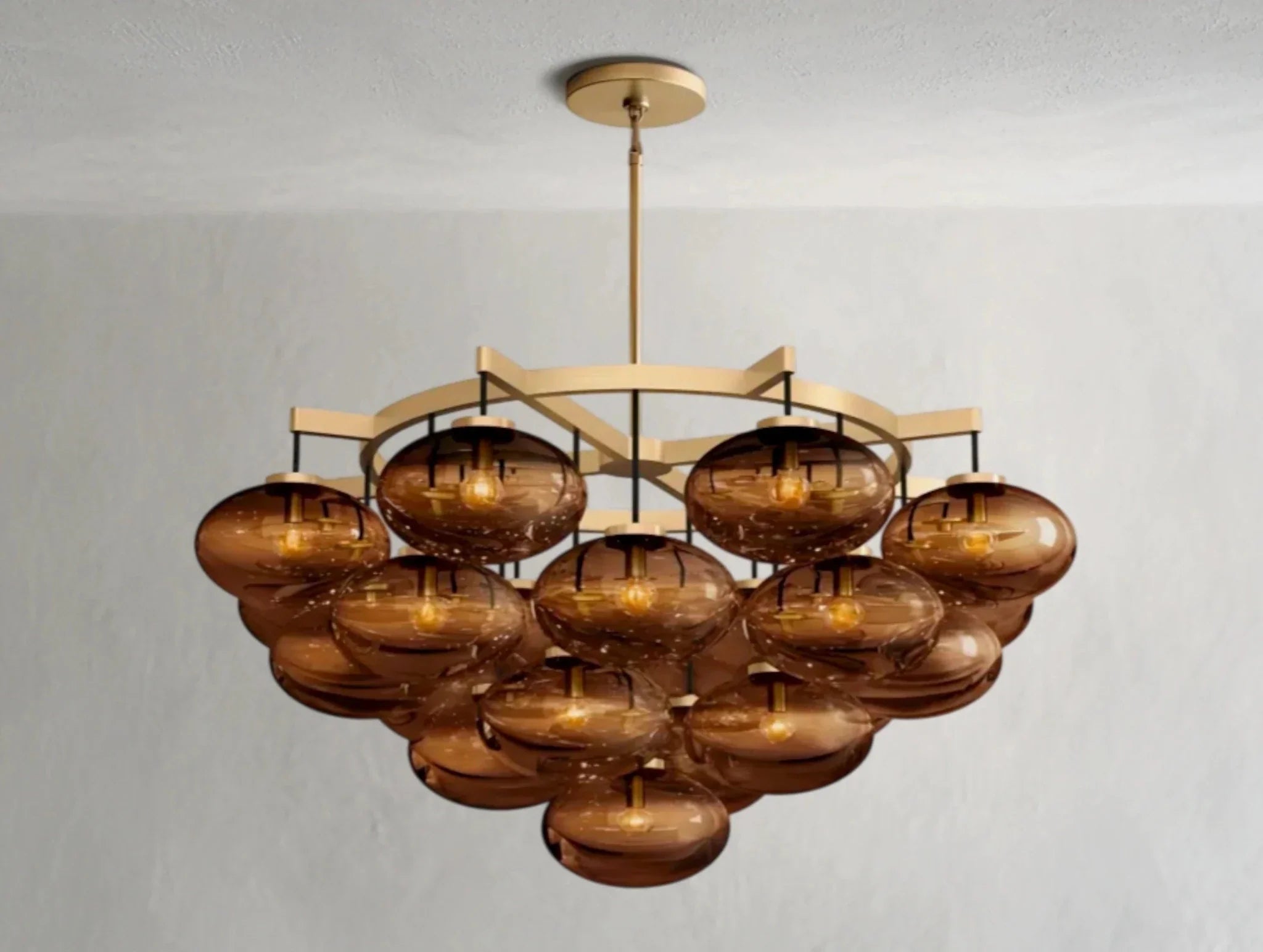 Cebret Glass Round Chandelier - Cyran Lamps