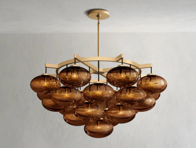 Cebret Glass Round Chandelier - Cyran Lamps