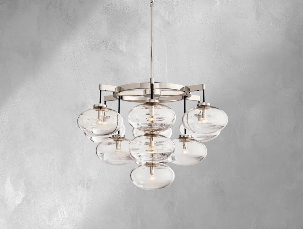 Cebret Glass Round Chandelier - Cyran Lamps