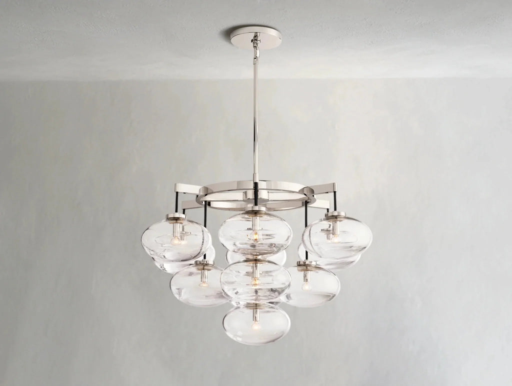 Cebret Glass Round Chandelier - Cyran Lamps