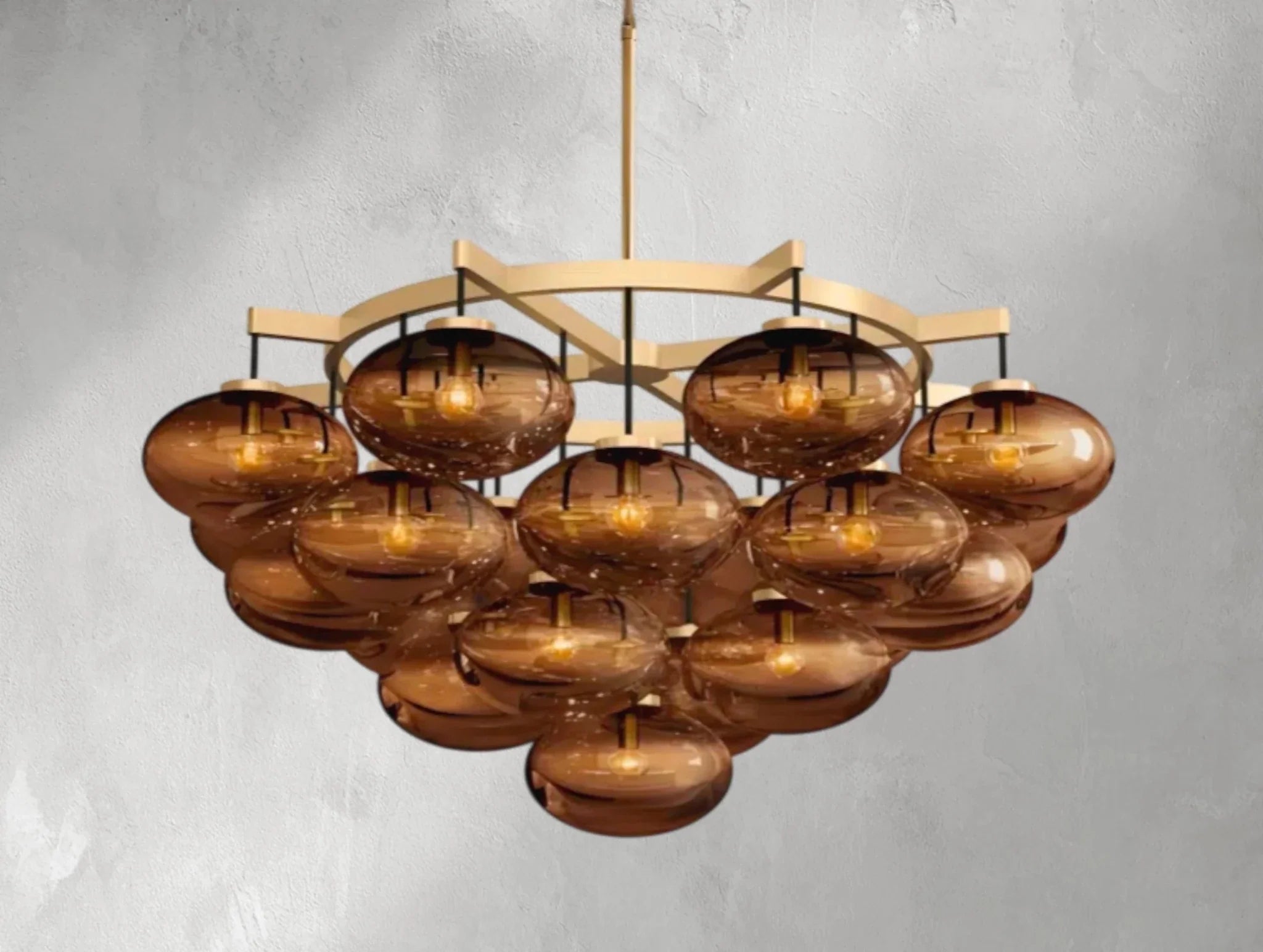 Cebret Glass Round Chandelier - Cyran Lamps