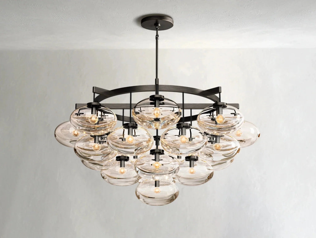 Cebret Glass Round Chandelier - Cyran Lamps