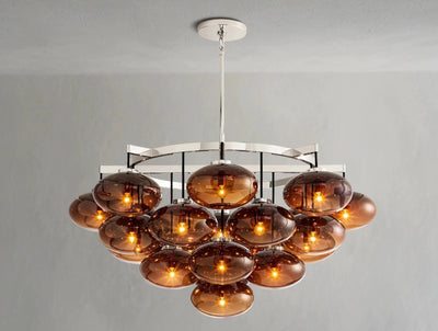 Cebret Glass Round Chandelier - Cyran Lamps