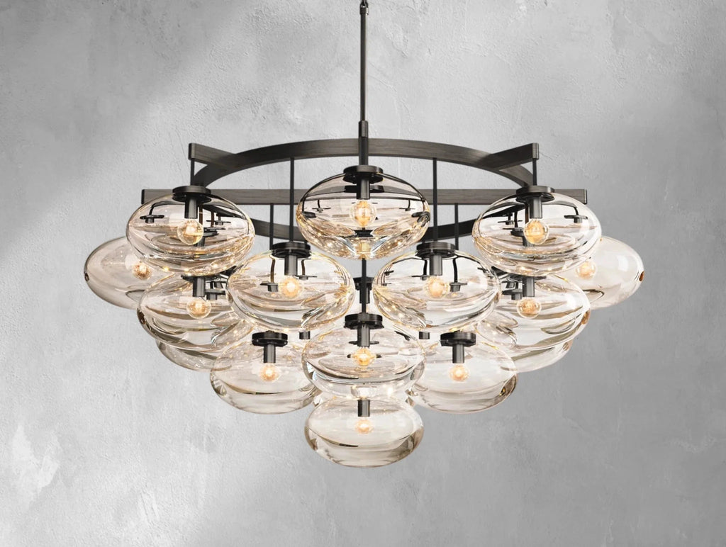 Cebret Glass Round Chandelier - Cyran Lamps