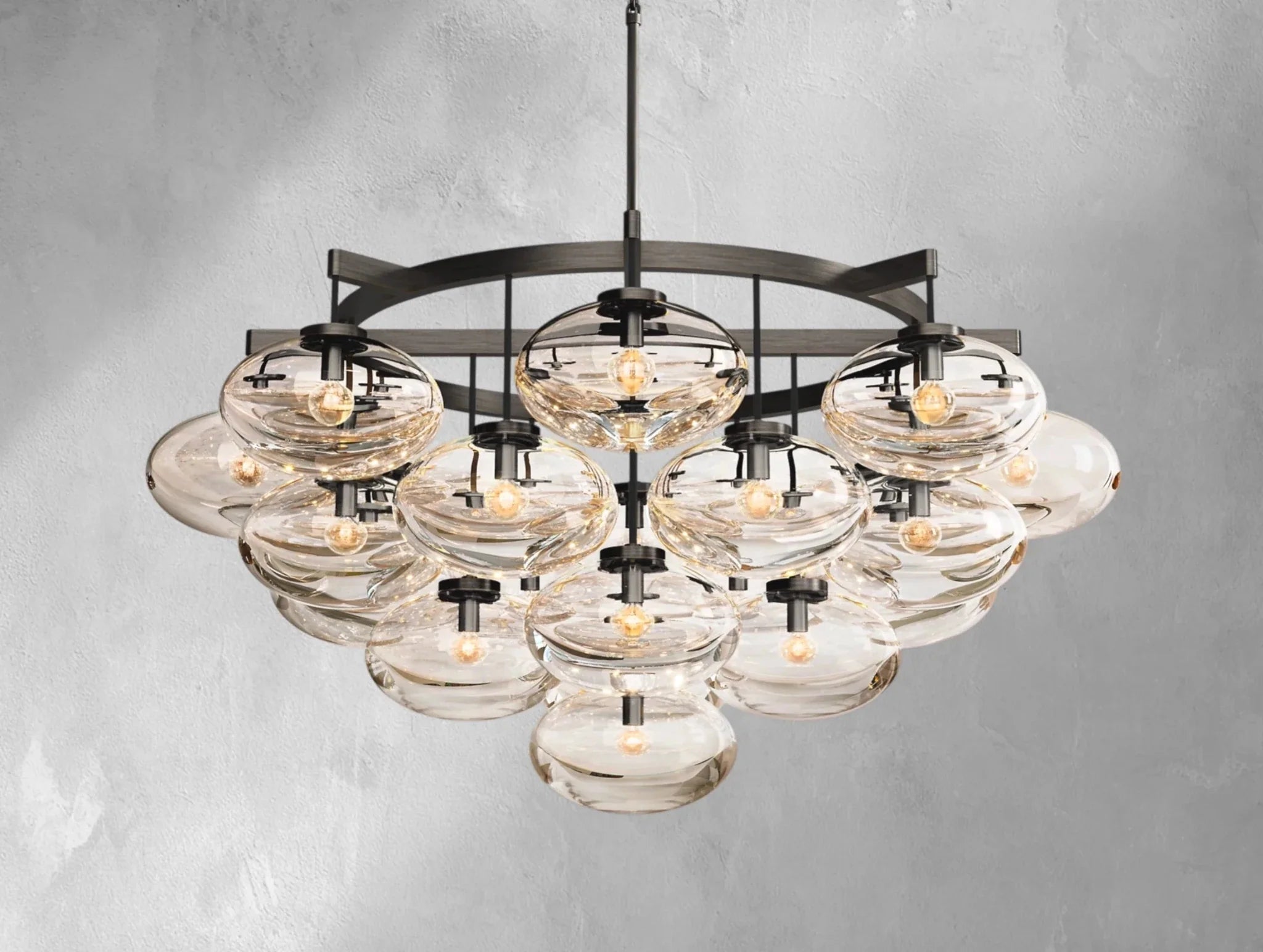 Cebret Glass Round Chandelier - Cyran Lamps