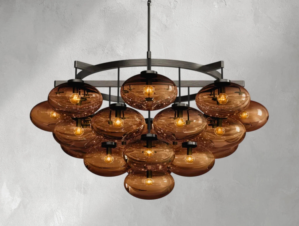 Cebret Glass Round Chandelier - Cyran Lamps