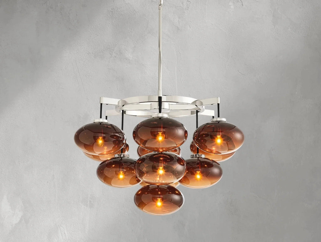 Cebret Glass Round Chandelier - Cyran Lamps