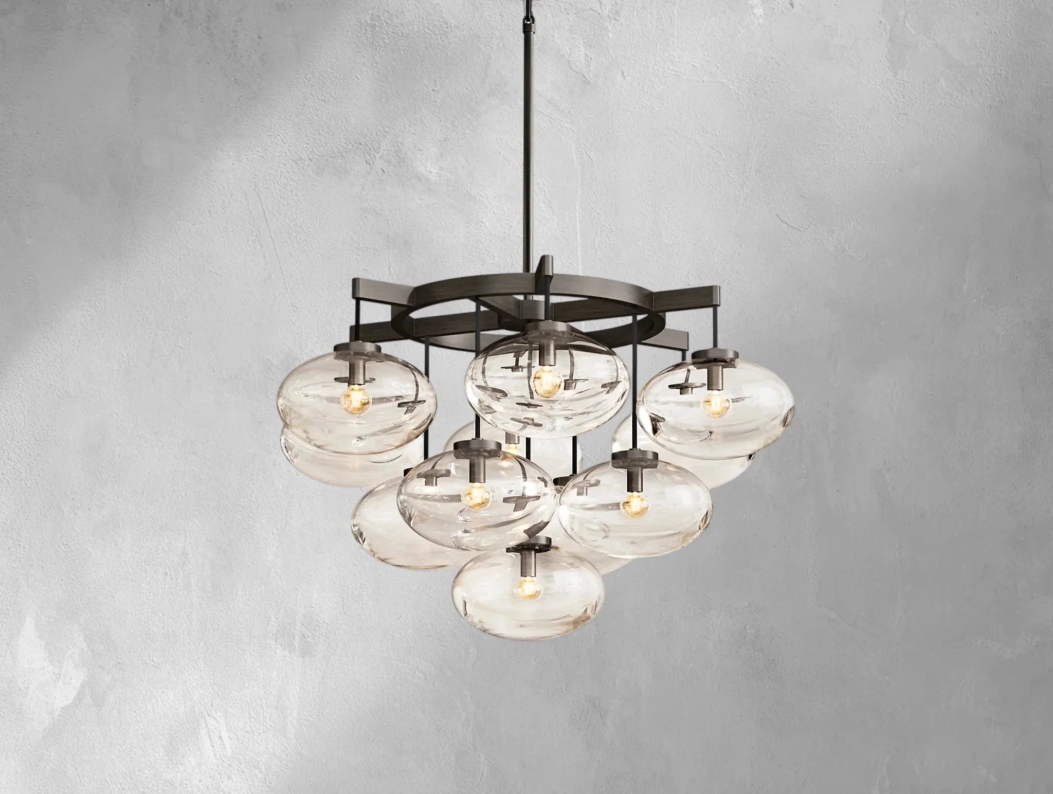Cebret Glass Round Chandelier - Cyran Lamps