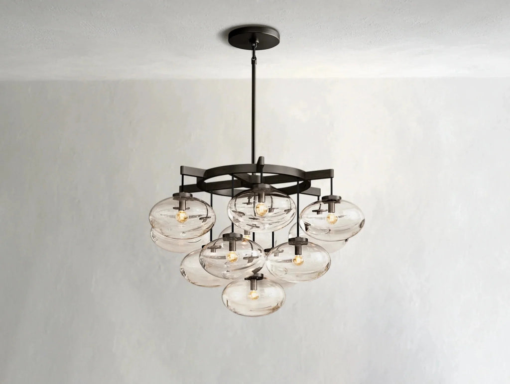 Cebret Glass Round Chandelier - Cyran Lamps