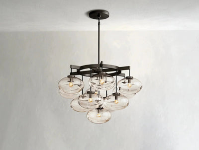 Cebret Glass Round Chandelier - Cyran Lamps