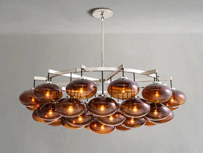 Cebret Glass Round Chandelier - Cyran Lamps