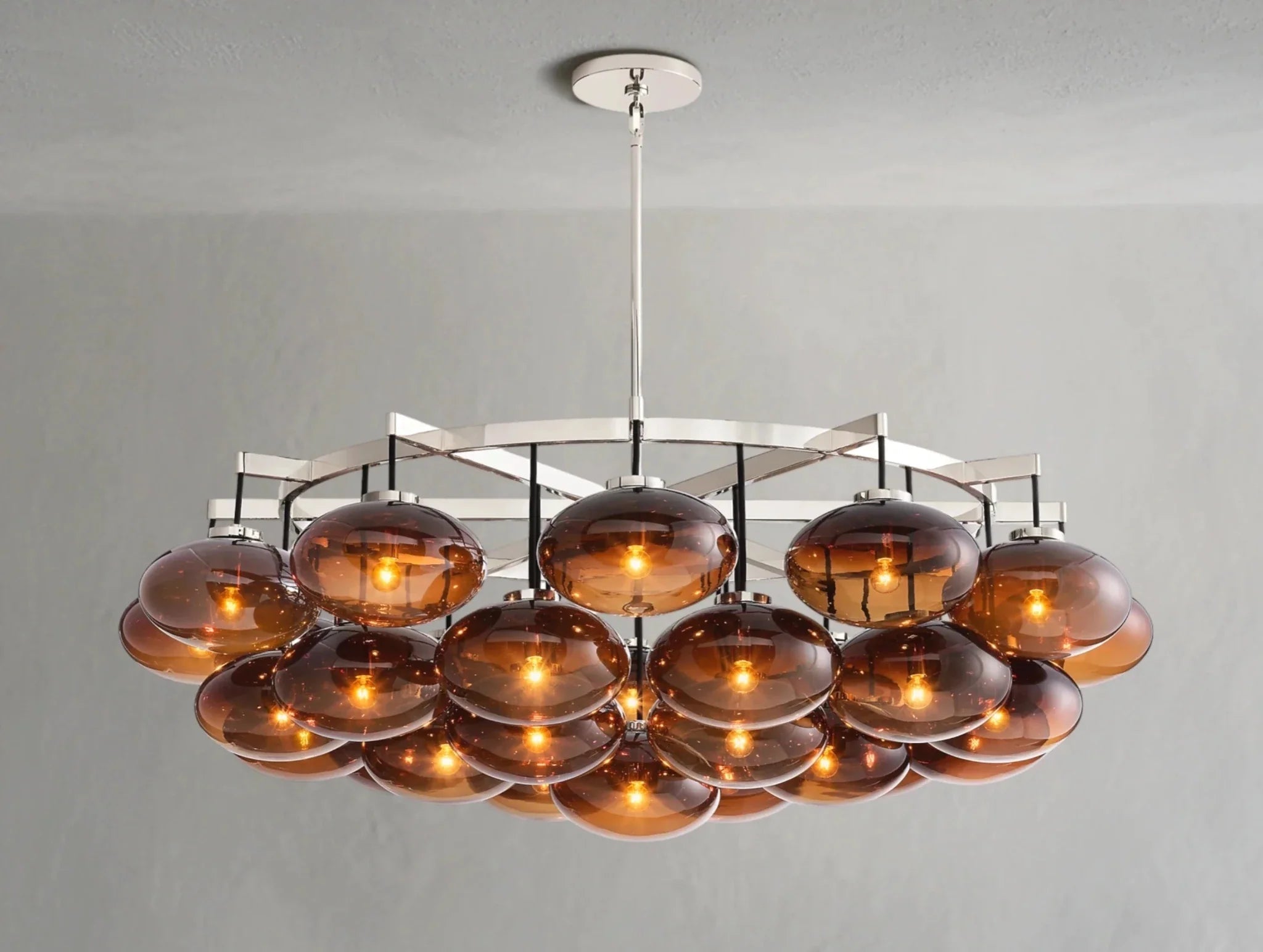 Cebret Glass Round Chandelier - Cyran Lamps