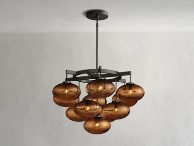 Cebret Glass Round Chandelier - Cyran Lamps