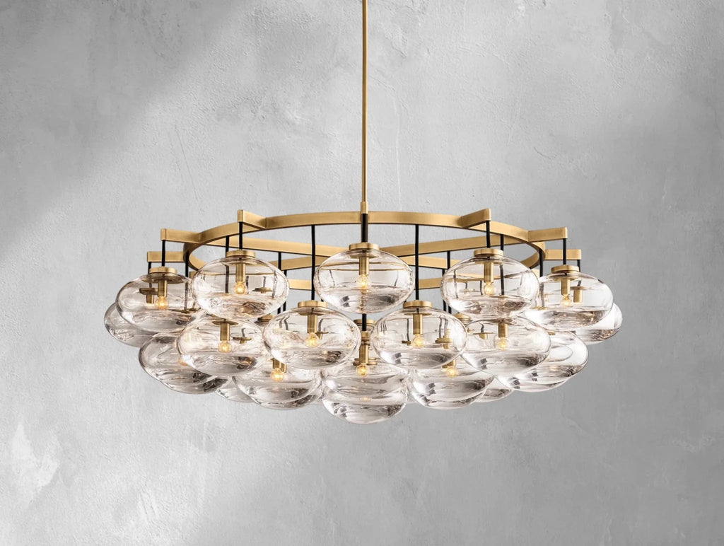 Cebret Glass Round Chandelier - Cyran Lamps