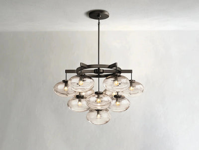 Cebret Glass Round Chandelier - Cyran Lamps