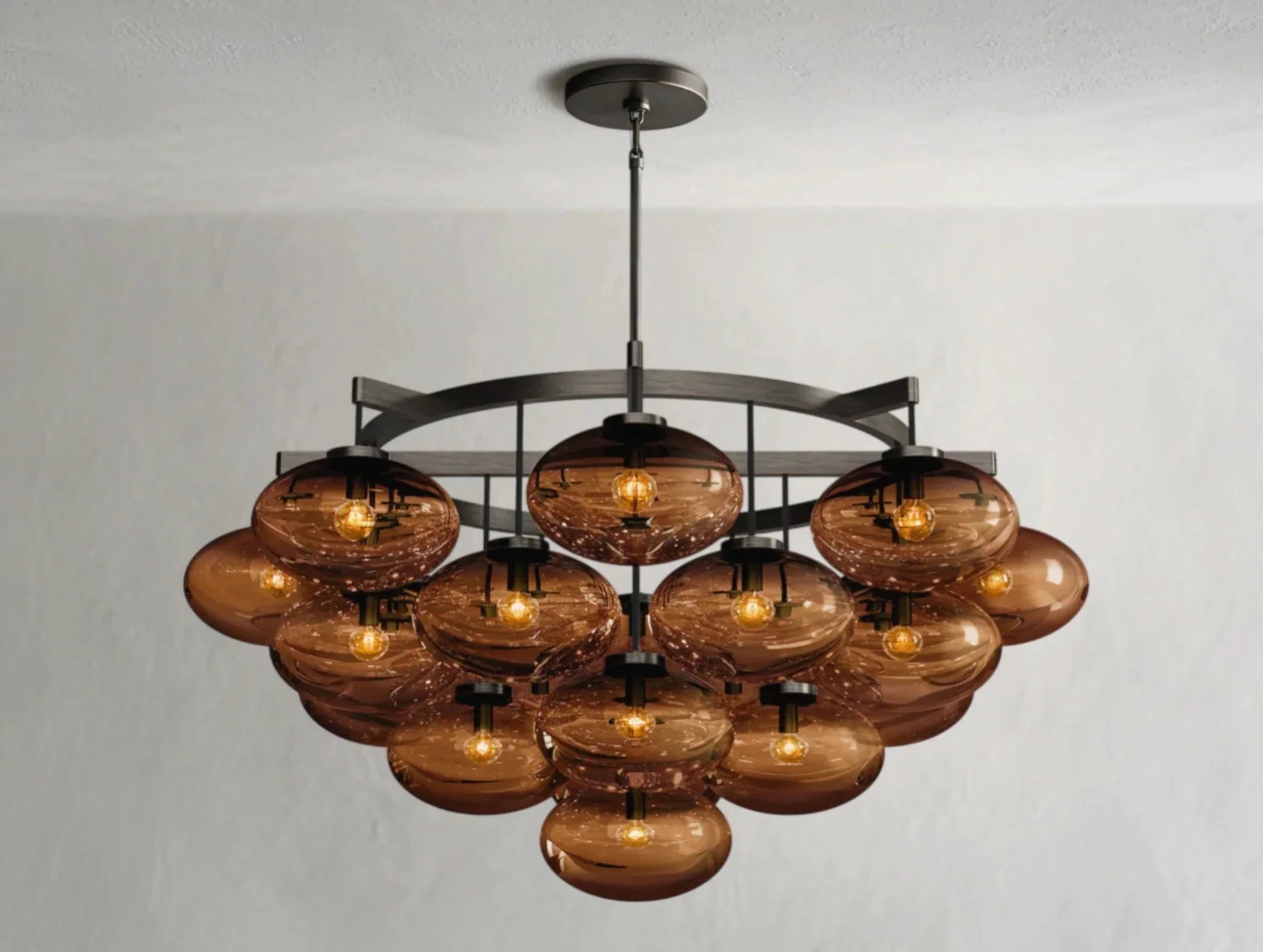 Cebret Glass Round Chandelier - Cyran Lamps