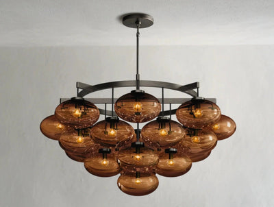Cebret Glass Round Chandelier - Cyran Lamps