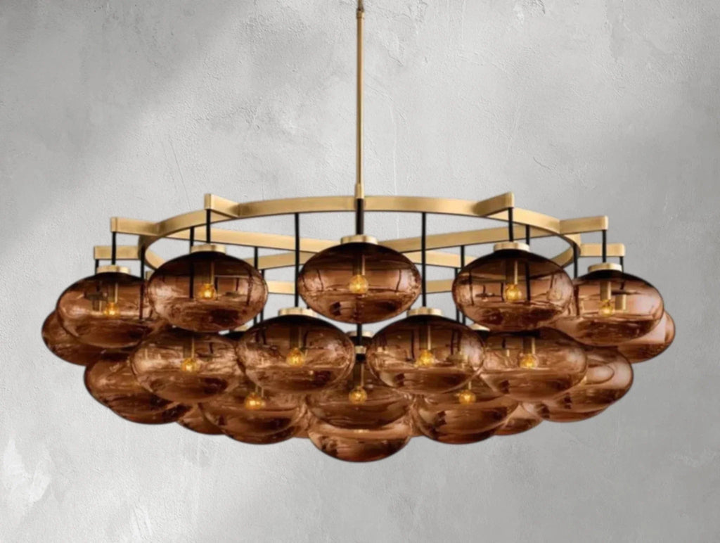 Cebret Glass Round Chandelier - Cyran Lamps