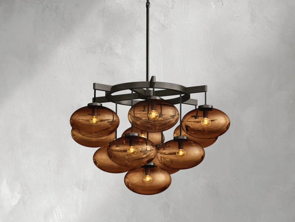 Cebret Glass Round Chandelier - Cyran Lamps