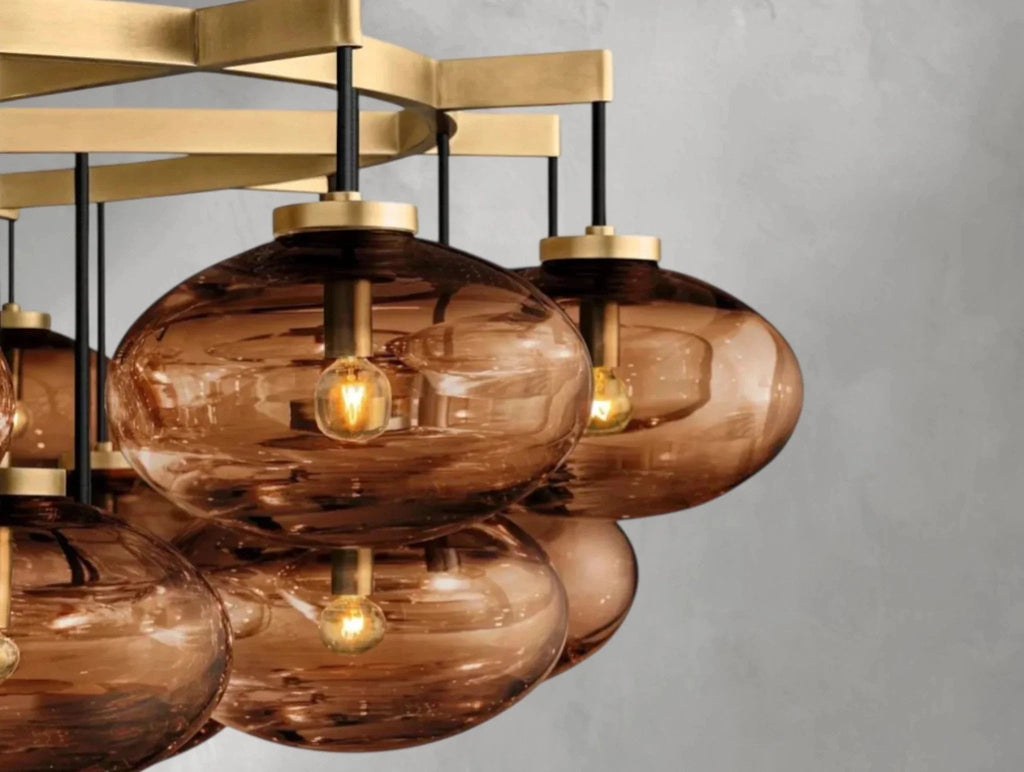 Cebret Glass Round Chandelier - Cyran Lamps