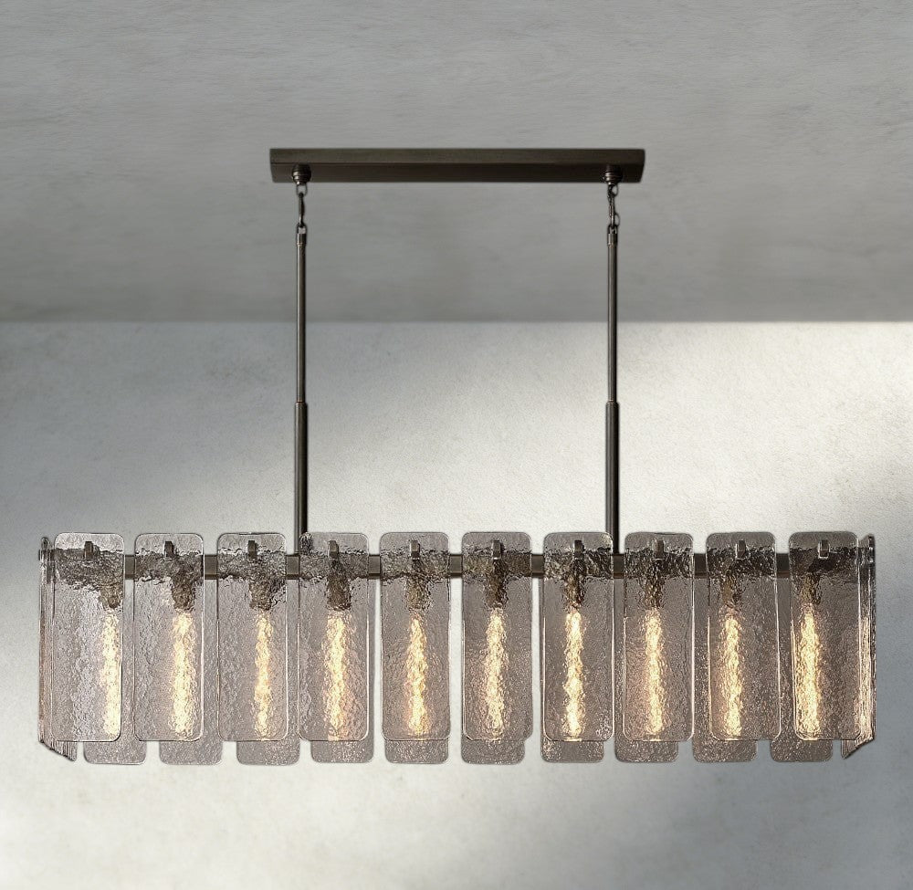 Celamotto Glass Rectangular Chandelier 60", 72" - Cyran Lamps