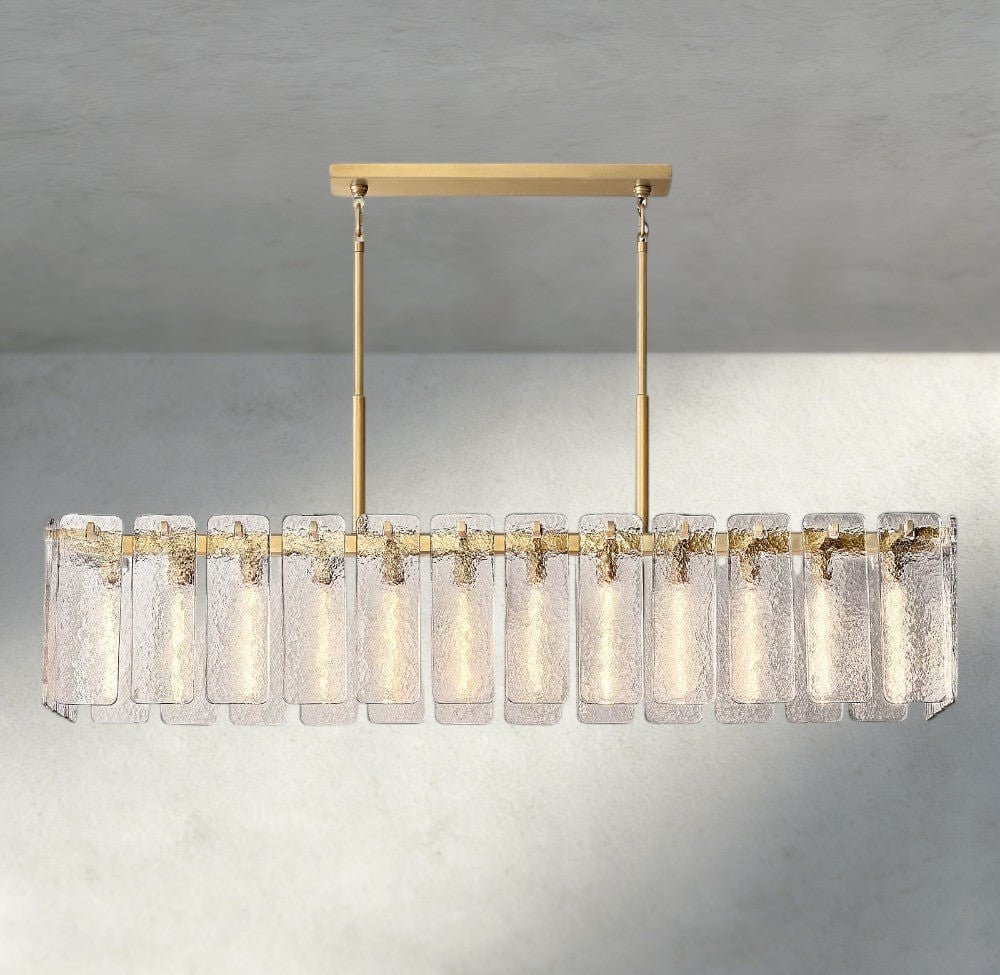 Celamotto Glass Rectangular Chandelier 60", 72" - Cyran Lamps