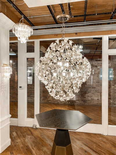 Modern Art Design Lily Ceramic Flower Chandelier for Low-ceiling