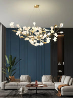 Ceramic Gingko Chandelier B - Cyran Lamps