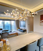 Ceramic Gingko Chandelier B - Cyran Lamps