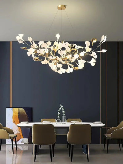 Ceramic Gingko Chandelier B - Cyran Lamps