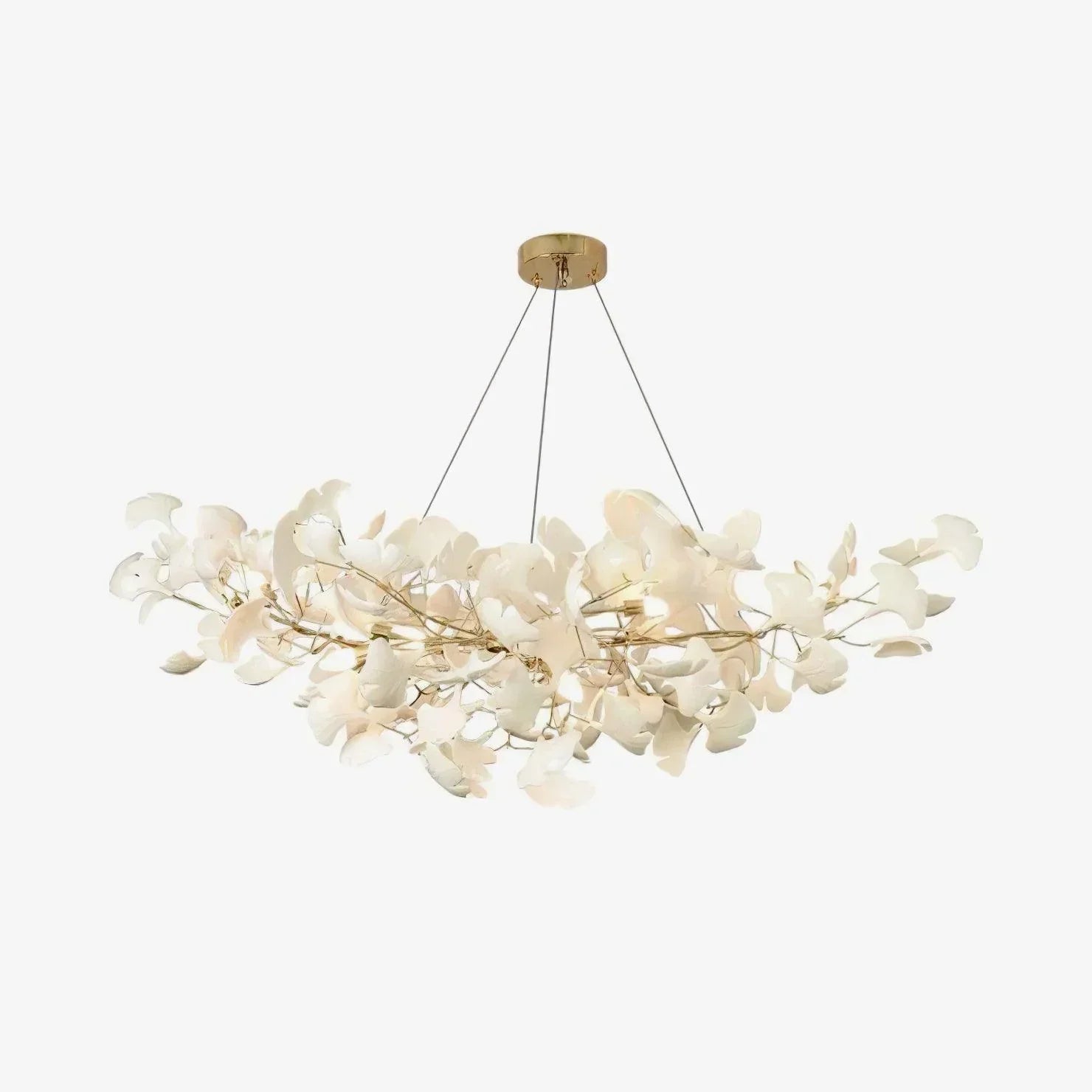 Ceramic Gingko Chandelier B - Cyran Lamps