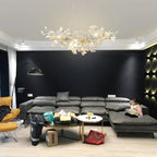 Ceramic Gingko Chandelier B - Cyran Lamps