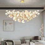 Ceramic Gingko Chandelier B - Cyran Lamps