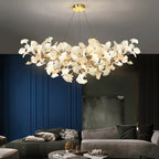 Ceramic Gingko Chandelier B - Cyran Lamps