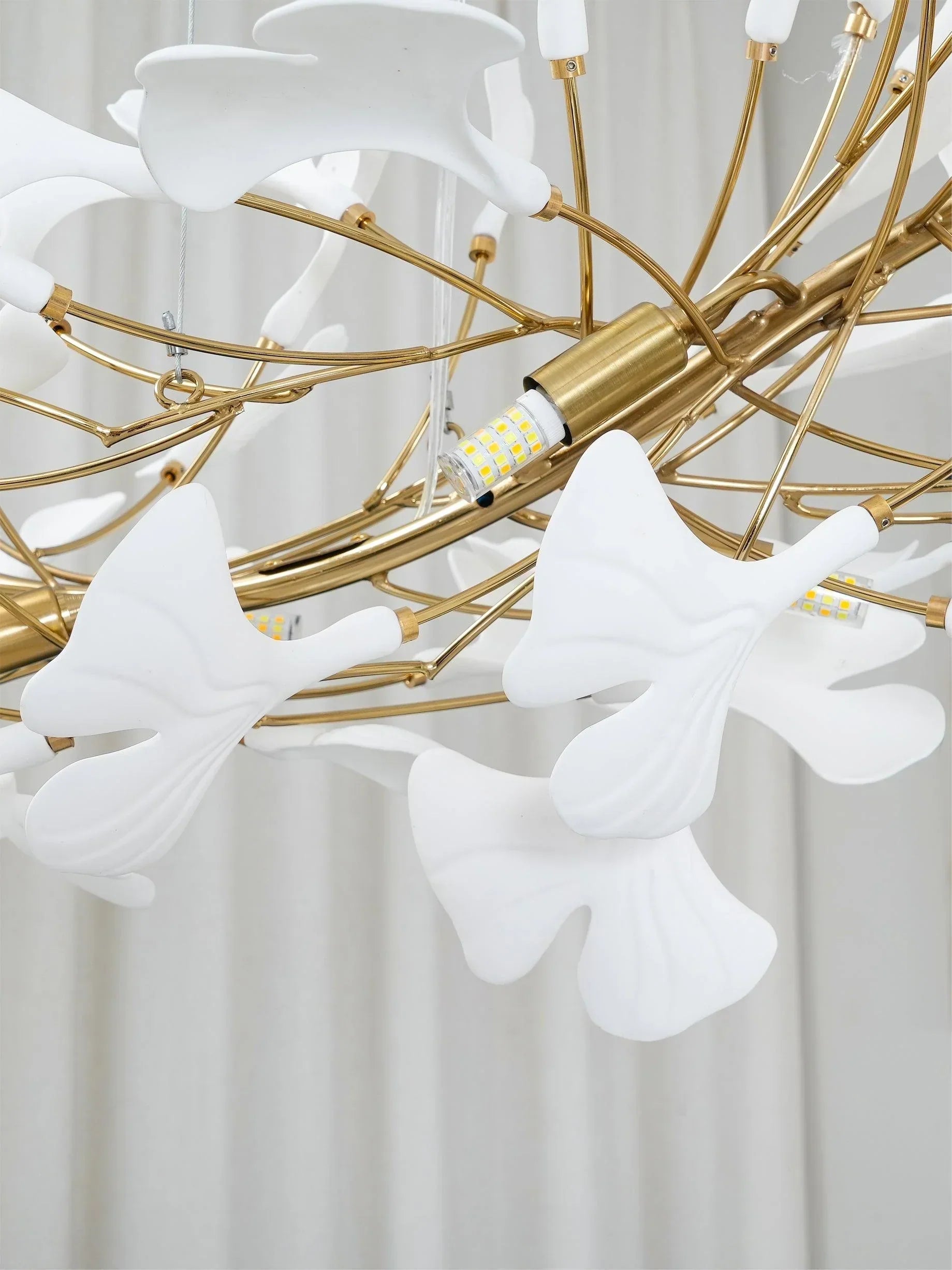 Ceramic Gingko Chandelier B - Cyran Lamps