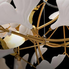 Ceramic Gingko Chandelier B - Cyran Lamps