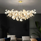 Ceramic Gingko Chandelier B - Cyran Lamps