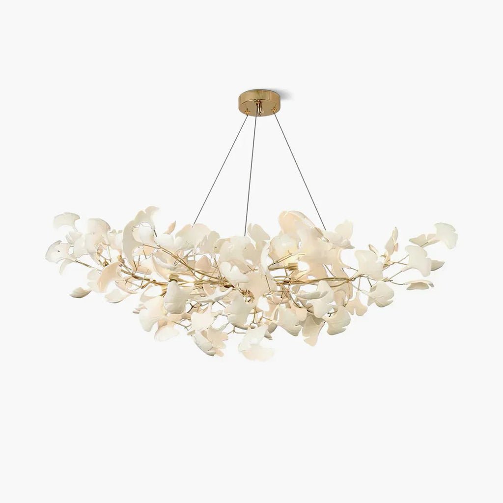 Ceramic Gingko Chandelier B - Cyran Lamps