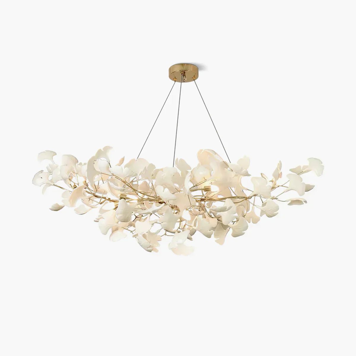 Ceramic Gingko Chandelier B - Cyran Lamps