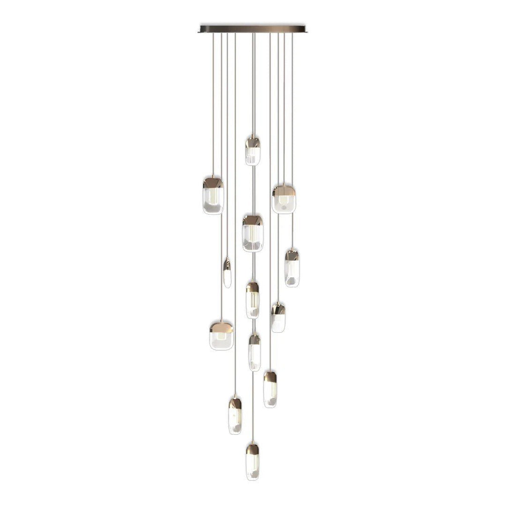 Chandelier for Staircase Full Copper Luxury Crystal Ceiling Light - Cyran Lamps