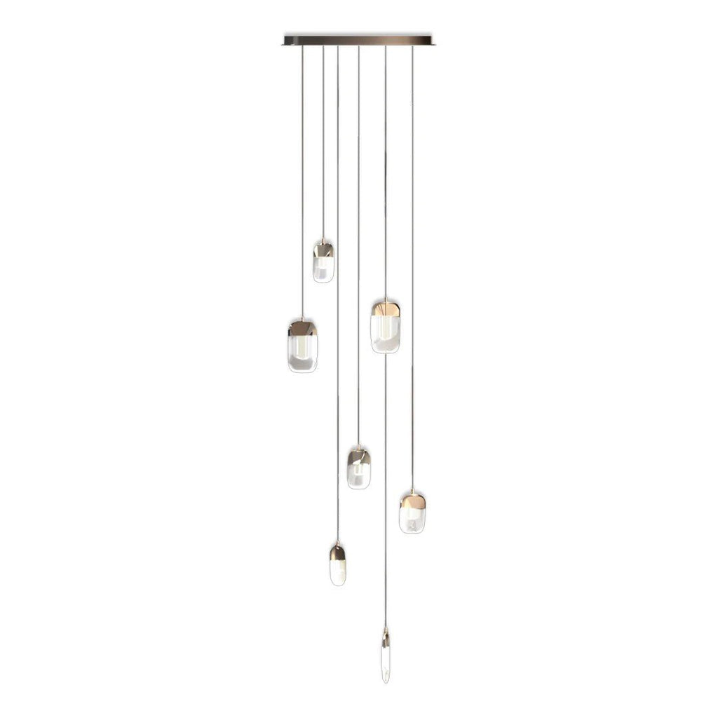 Chandelier for Staircase Full Copper Luxury Crystal Ceiling Light - Cyran Lamps