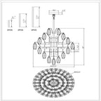 Chara Glass Large Chandelier - Cyran Lamps